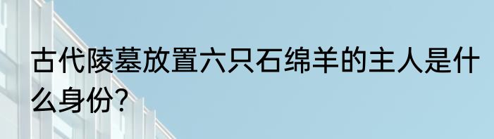古代陵墓放置六只石绵羊的主人是什么身份？