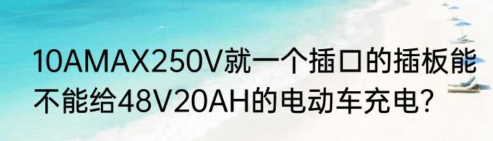 10AMAX250V就一个插口的插板能不能给48V20AH的电动车充电？