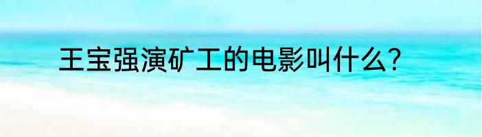 王宝强演矿工的电影叫什么？