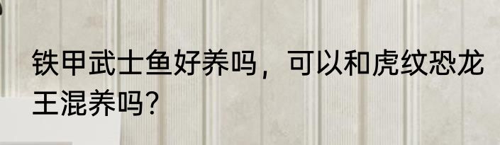 铁甲武士鱼好养吗,可以和虎纹恐龙王混养吗?