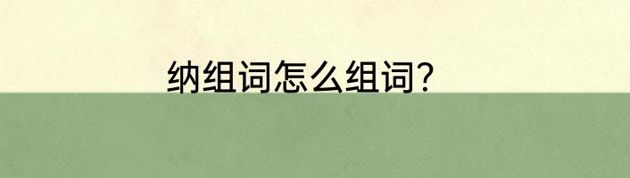纳组词怎么组词？
