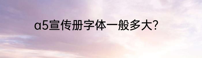 a5宣传册字体一般多大？