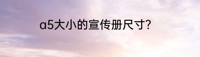 a5大小的宣传册尺寸？