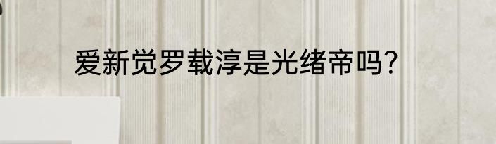 爱新觉罗载淳是光绪帝吗？