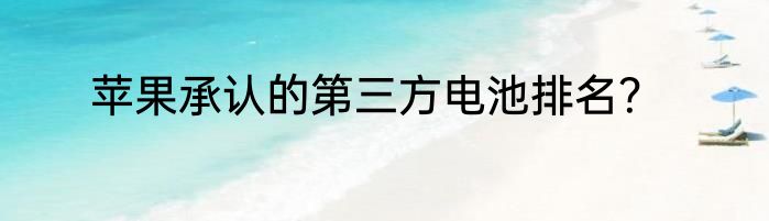 苹果承认的第三方电池排名？