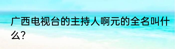 广西电视台的主持人啊元的全名叫什么？