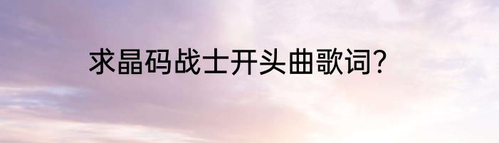 求晶码战士开头曲歌词？