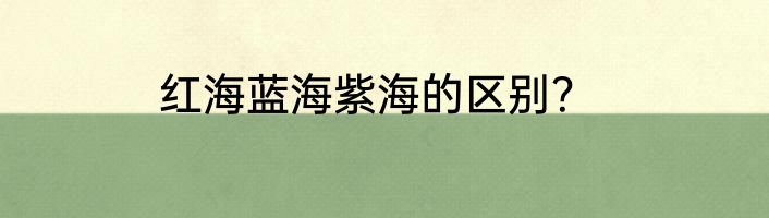红海蓝海紫海的区别？