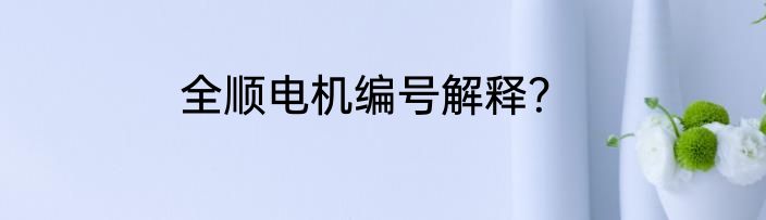 全顺电机编号解释？