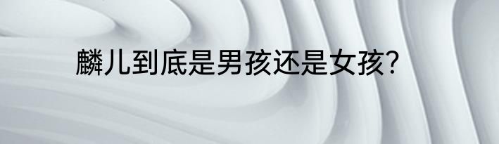 麟儿到底是男孩还是女孩？