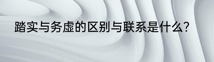 踏实与务虚的区别与联系是什么？