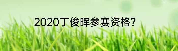 2020丁俊晖参赛资格？