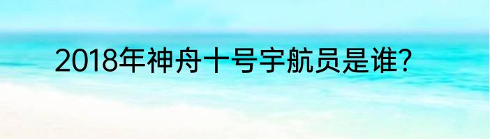 2018年神舟十号宇航员是谁？