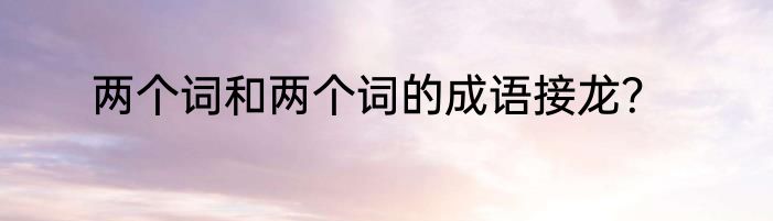 两个词和两个词的成语接龙？