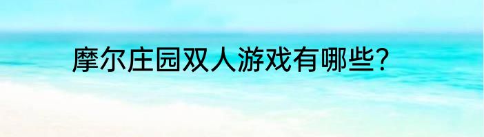 摩尔庄园双人游戏有哪些？