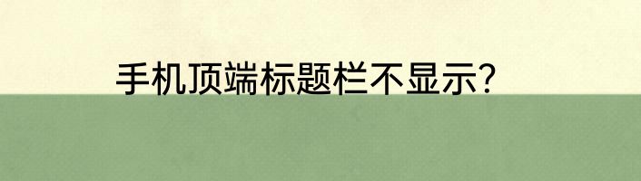 手机顶端标题栏不显示？