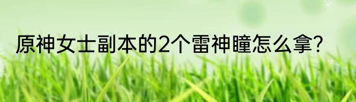 原神女士副本的2个雷神瞳怎么拿？