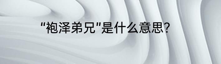 “袍泽弟兄”是什么意思？