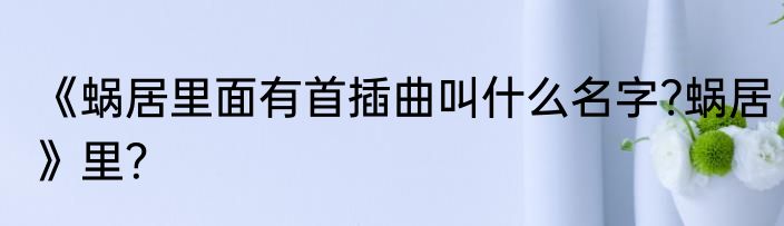 《蜗居里面有首插曲叫什么名字?蜗居》里？