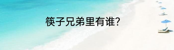 筷子兄弟里有谁？