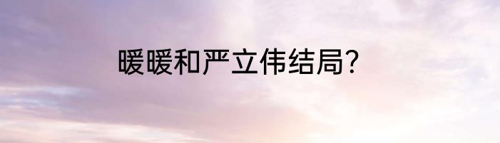 暖暖和严立伟结局？