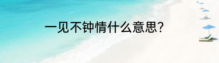 一见不钟情什么意思？