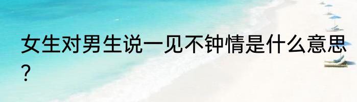 女生对男生说一见不钟情是什么意思？