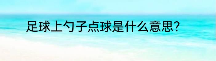 足球上勺子点球是什么意思？