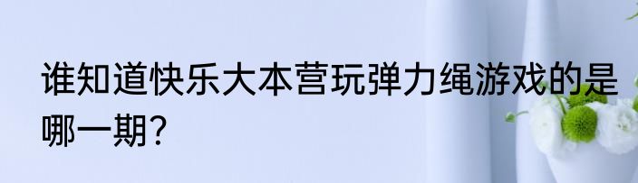 谁知道快乐大本营玩弹力绳游戏的是哪一期？