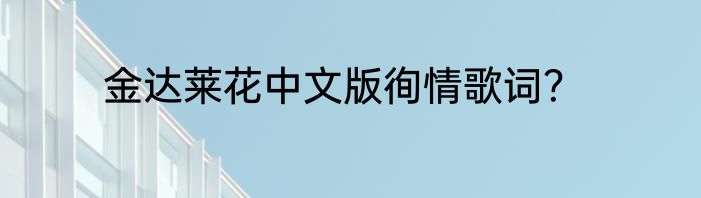 金达莱花中文版徇情歌词？