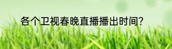 各个卫视春晚直播播出时间？