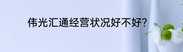 伟光汇通经营状况好不好？
