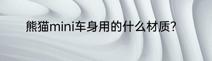 熊猫mini车身用的什么材质？
