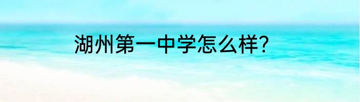 湖州第一中学怎么样？