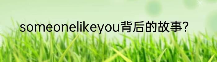 someonelikeyou背后的故事？