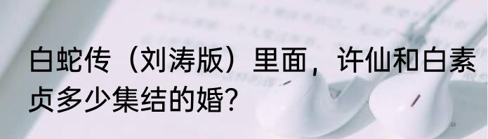 白蛇传（刘涛版）里面，许仙和白素贞多少集结的婚？