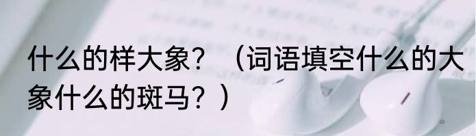 什么的样大象？（词语填空什么的大象什么的斑马？）
