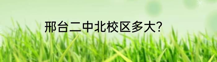 邢台二中北校区多大？