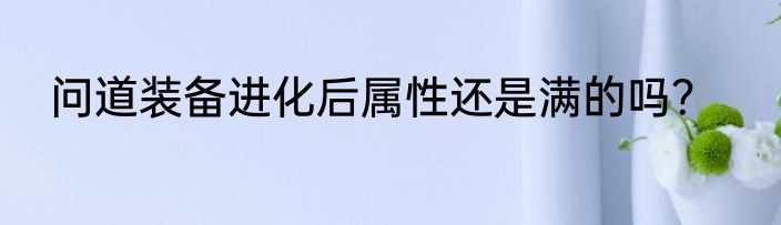 问道装备进化后属性还是满的吗？