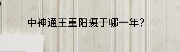中神通王重阳摄于哪一年？