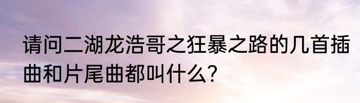 请问二湖龙浩哥之狂暴之路的几首插曲和片尾曲都叫什么？
