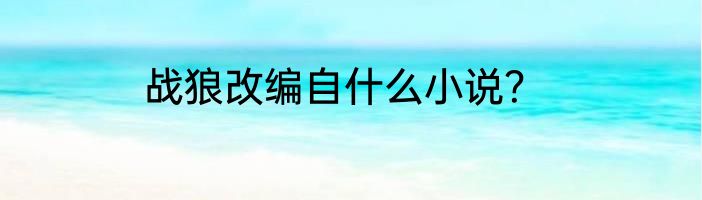战狼改编自什么小说？