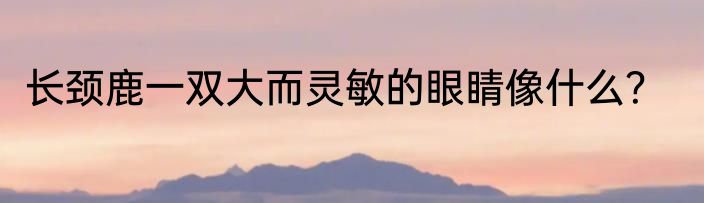 长颈鹿一双大而灵敏的眼睛像什么？