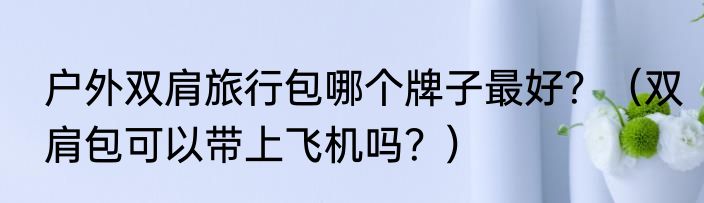 户外双肩旅行包哪个牌子最好？（双肩包可以带上飞机吗？）