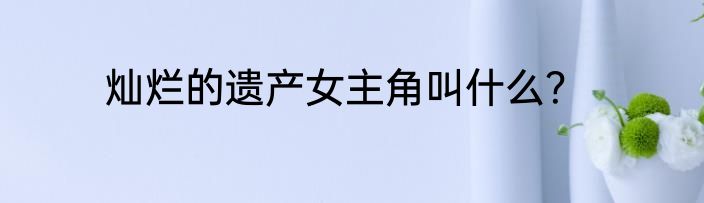 灿烂的遗产女主角叫什么？
