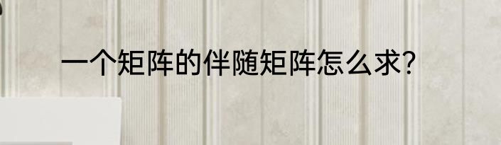 一个矩阵的伴随矩阵怎么求？