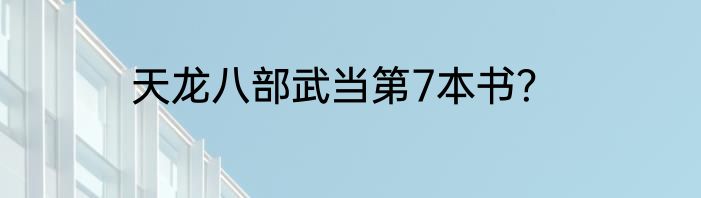 天龙八部武当第7本书？