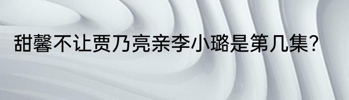 甜馨不让贾乃亮亲李小璐是第几集？