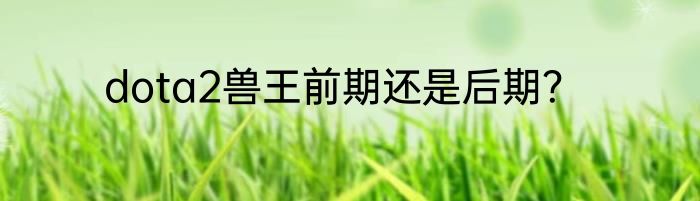 dota2兽王前期还是后期？