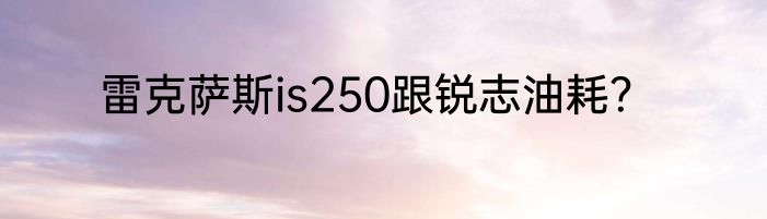 雷克萨斯is250跟锐志油耗？